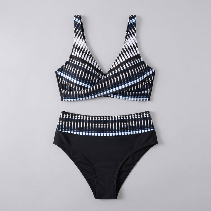 Wavy bikini set black