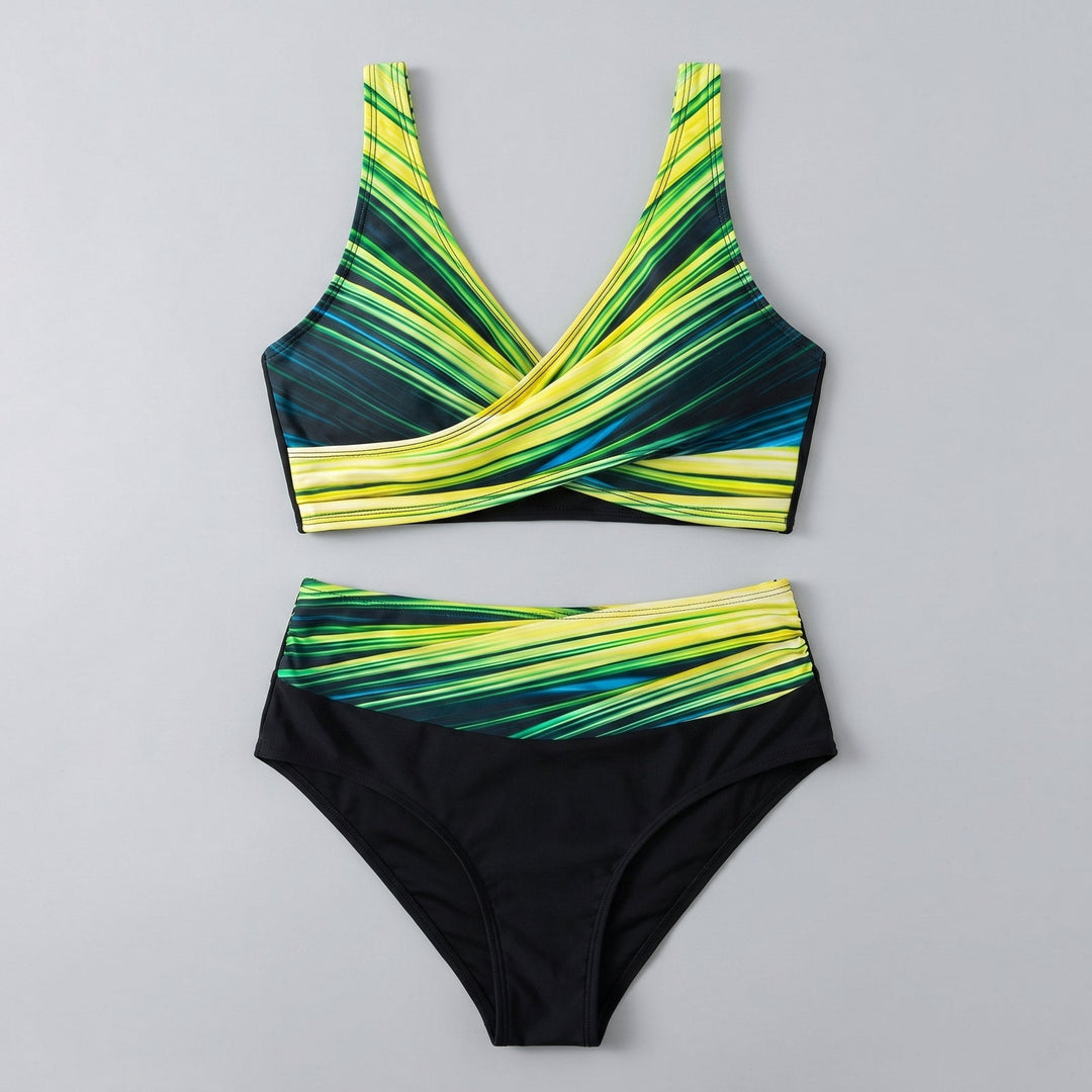 Wavy bikini set green