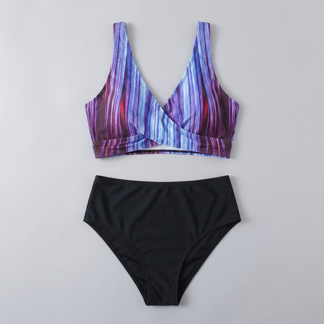 Wavy bikini set purple
